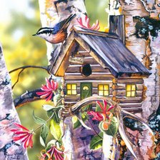 Схема вышивки «Серия "Птичий домик"»