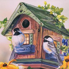 Схема вышивки «Серия "Птичий домик"»