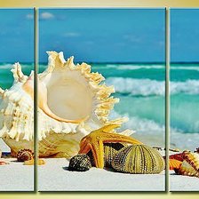 Схема вышивки «триптих морской»