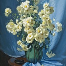 Схема вышивки «натюрморт с ромашками»