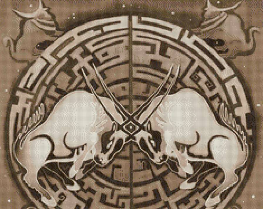 Зодиак ТЕЛЕЦ - сепия, зодиак, гороскоп, телец, монохром - предпросмотр