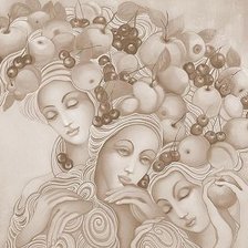 Схема вышивки «Фруктовое изобилие (батик Н.Соколовой)»