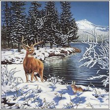 Схема вышивки «зимний лес»