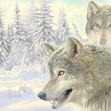 Схема вышивки «Пара хищников»