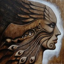 Схема вышивки «Девушка-птица»