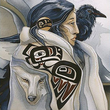 Схема вышивки «Индейская женщина»