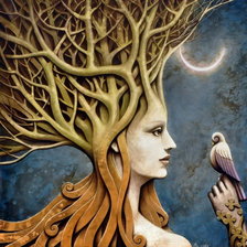 Схема вышивки «Девушка-дерево»