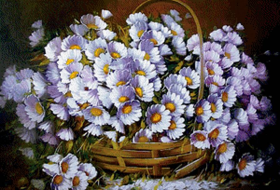 Ромашки - корзинка, ромашки, цветы - предпросмотр