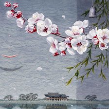 Схема вышивки «Весенний пейзаж»