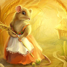 Схема вышивки «Мышка и колосок (большая)»