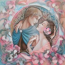 Схема вышивки «Любовники (батик Н.Соколовой)»