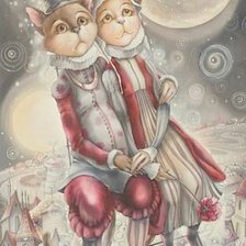 Схема вышивки «Вместе (коты Н.Соколовой)»