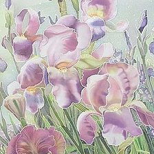 Схема вышивки «Акварельные ирисы (Батик Н.Соколовой)»