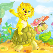 Схема вышивки «Черепаха и львенок»