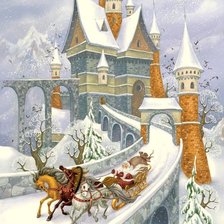 Схема вышивки «Дед Мороз спешит на праздник»