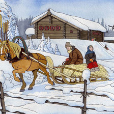 Сани по картине Николая Фомина