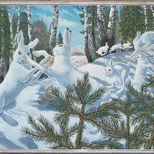 Заячьи свадьбы по картине Николая Фомина