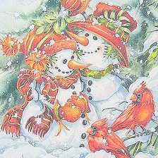 Схема вышивки «Снеговики»