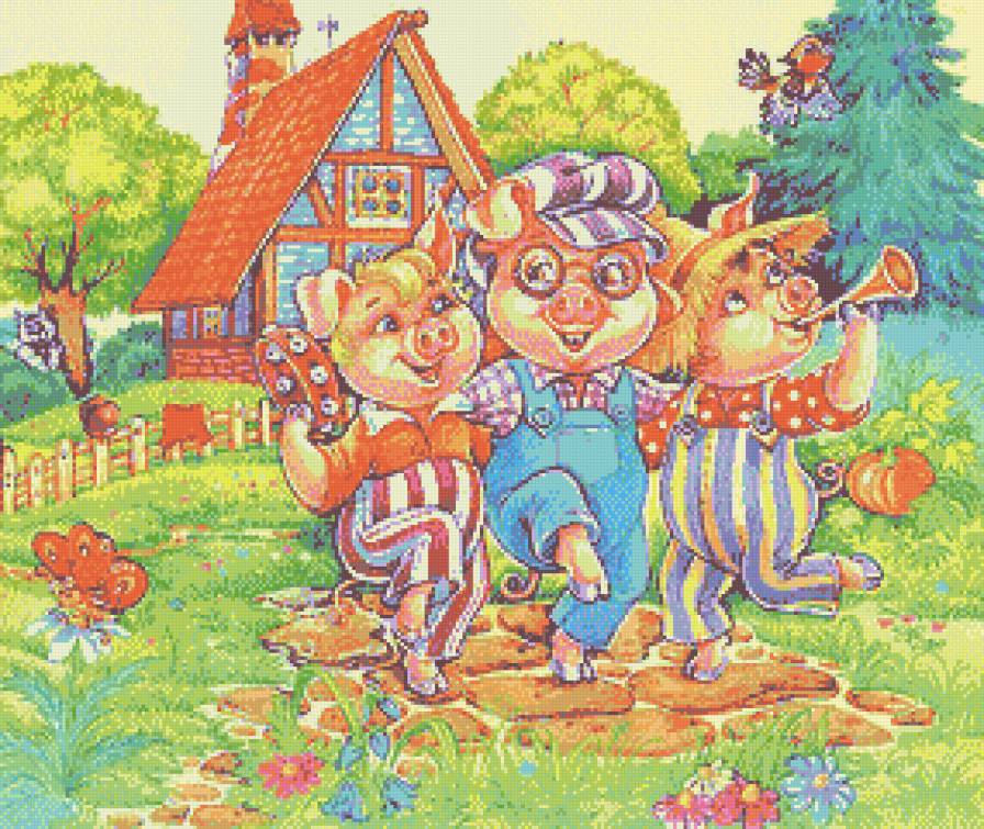 Три поросенка - деткам, сказка, мультики, детское - предпросмотр