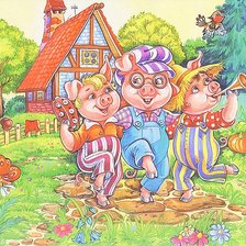 Схема вышивки «Три поросенка»