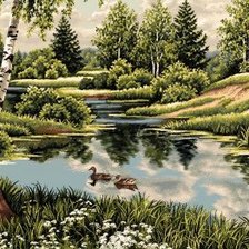 Схема вышивки «пейзаж»