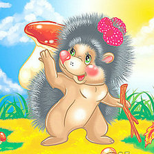 Схема вышивки «Мама-ежиха»