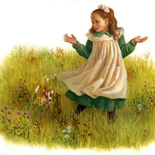 Схема вышивки «серия "дети с живностями"»