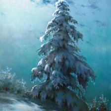 Схема вышивки «заснеженная ель»