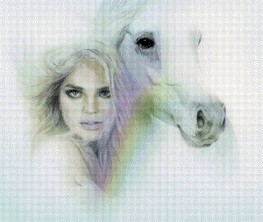 Девушка с лошадью - девушка - предпросмотр