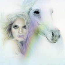 Схема вышивки «Девушка с лошадью»