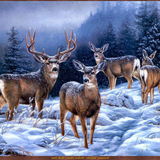 Схема вышивки «олени»