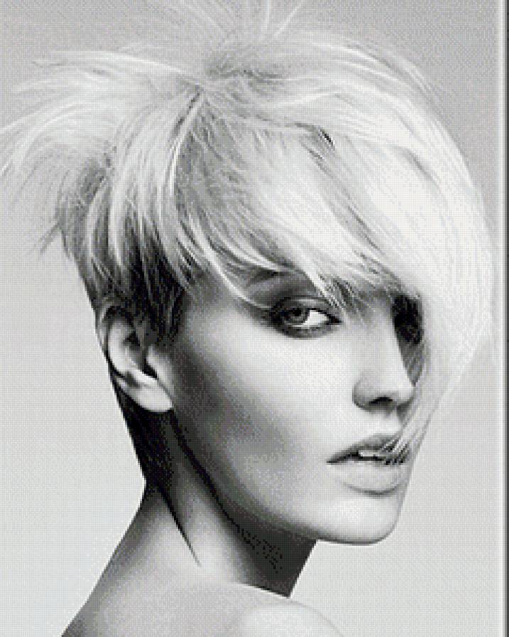 девушка - девушка, монохром, силуэт, она - предпросмотр