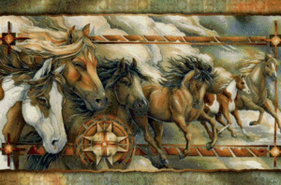 №517181 - живопись, лошадь, кони - предпросмотр