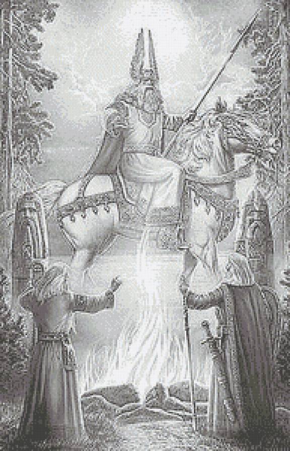 Русь Великая...Явление Сварога - монохром, живопись, история - предпросмотр