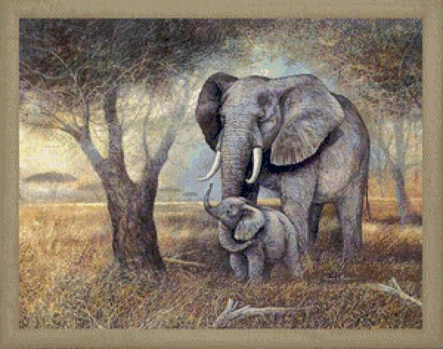 Слоны - животные, пейзаж, слоны - предпросмотр