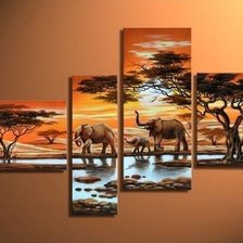 Схема вышивки «Полиптих со слонами»