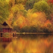 Схема вышивки «Домик на воде»