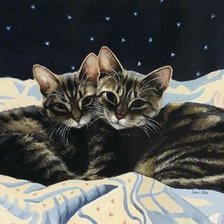 Схема вышивки «Парочка котов»