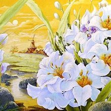 Схема вышивки «"Нежные лилии" (живопись)»