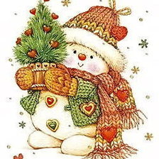 Схема вышивки «снеговик»