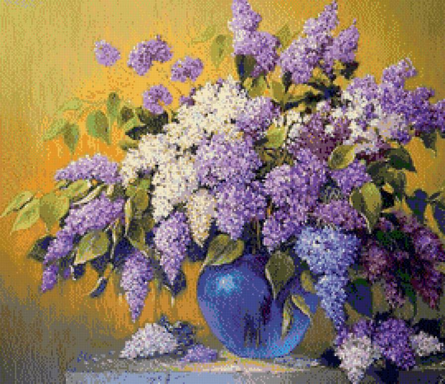 Сирень в вазе - сирень, букет, ваза, цветы - предпросмотр