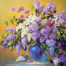 Схема вышивки «Сирень в вазе»