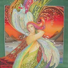 Схема вышивки «Птица удачи (батик Любови Тощеевой)»