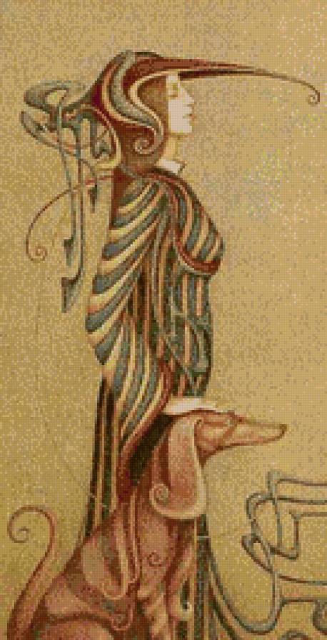 Дама с собакой (Б.Индриков) - живопись, дама, люди, собаки - предпросмотр