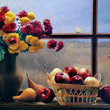 Схема вышивки «за окном дождливая осень»