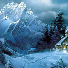 Схема вышивки «церковь в горах»