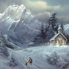 Схема вышивки «в церковь на рождество»