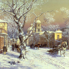 Схема вышивки «зима в провинциальном городке»