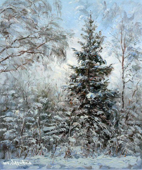 заснеженая ель - зима, природа, елка, праздник, снег, новый год, ель, лес, рождество - оригинал