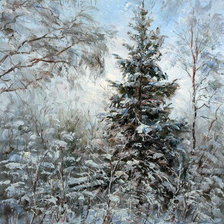 Схема вышивки «заснеженая ель»